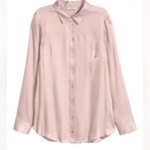 H&M satin pink shirt